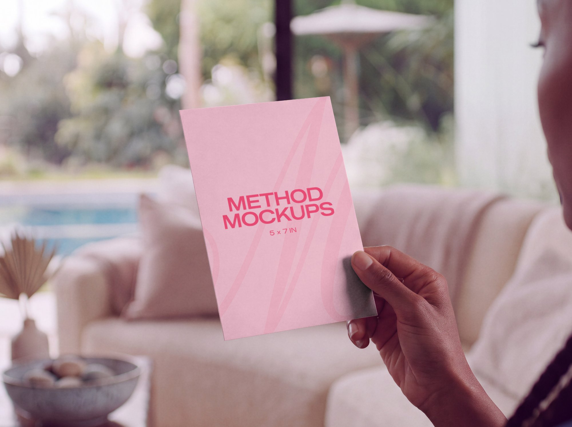 5x7 Card Mockup Held in Hand, alternate color