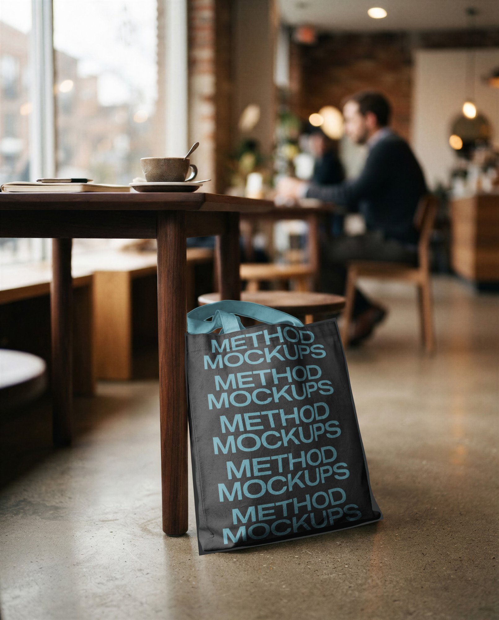 Canvas Tote Bag Mockup — Coffee Shop, alternate color