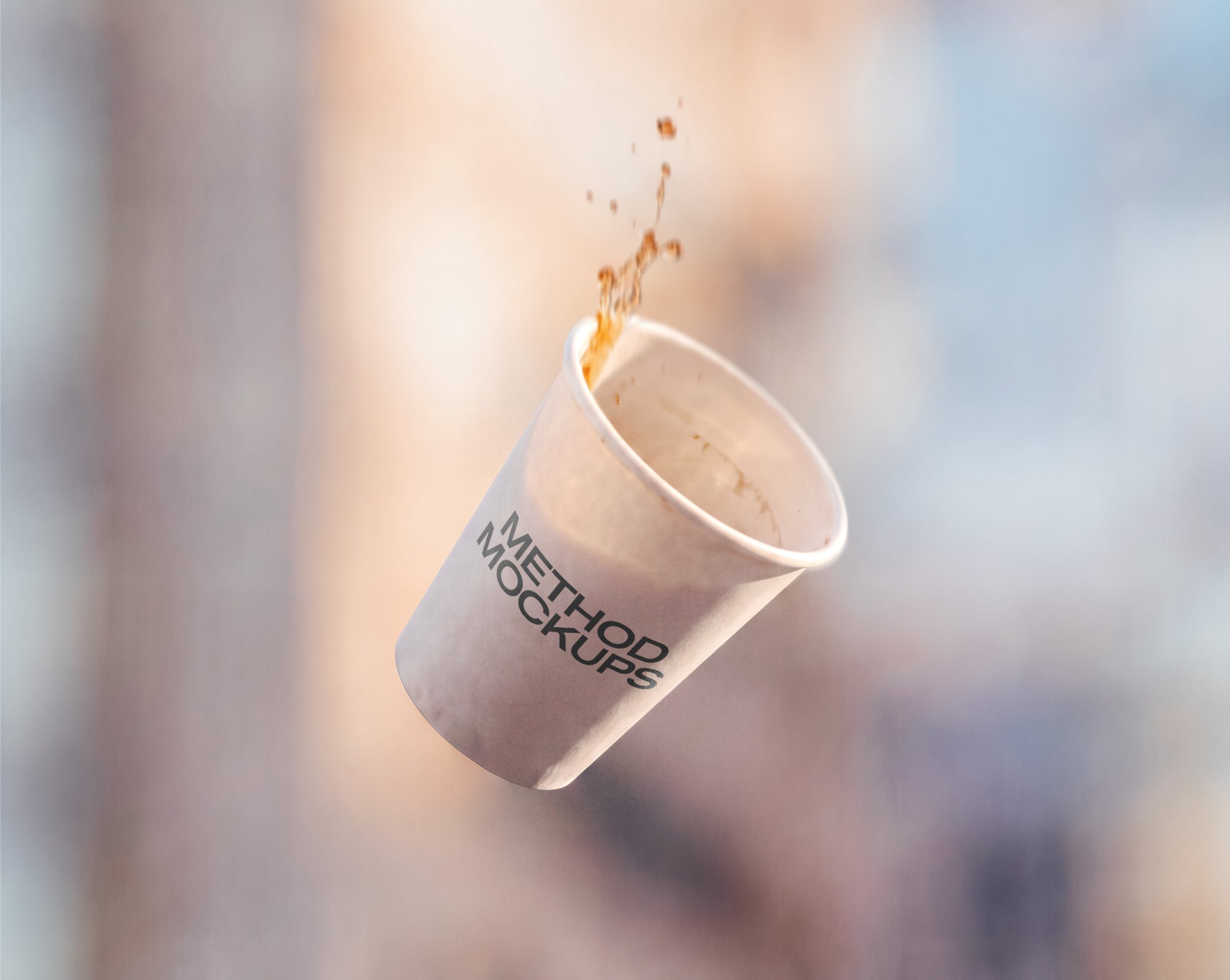 Free Falling Takeaway Coffee Cup Mockup