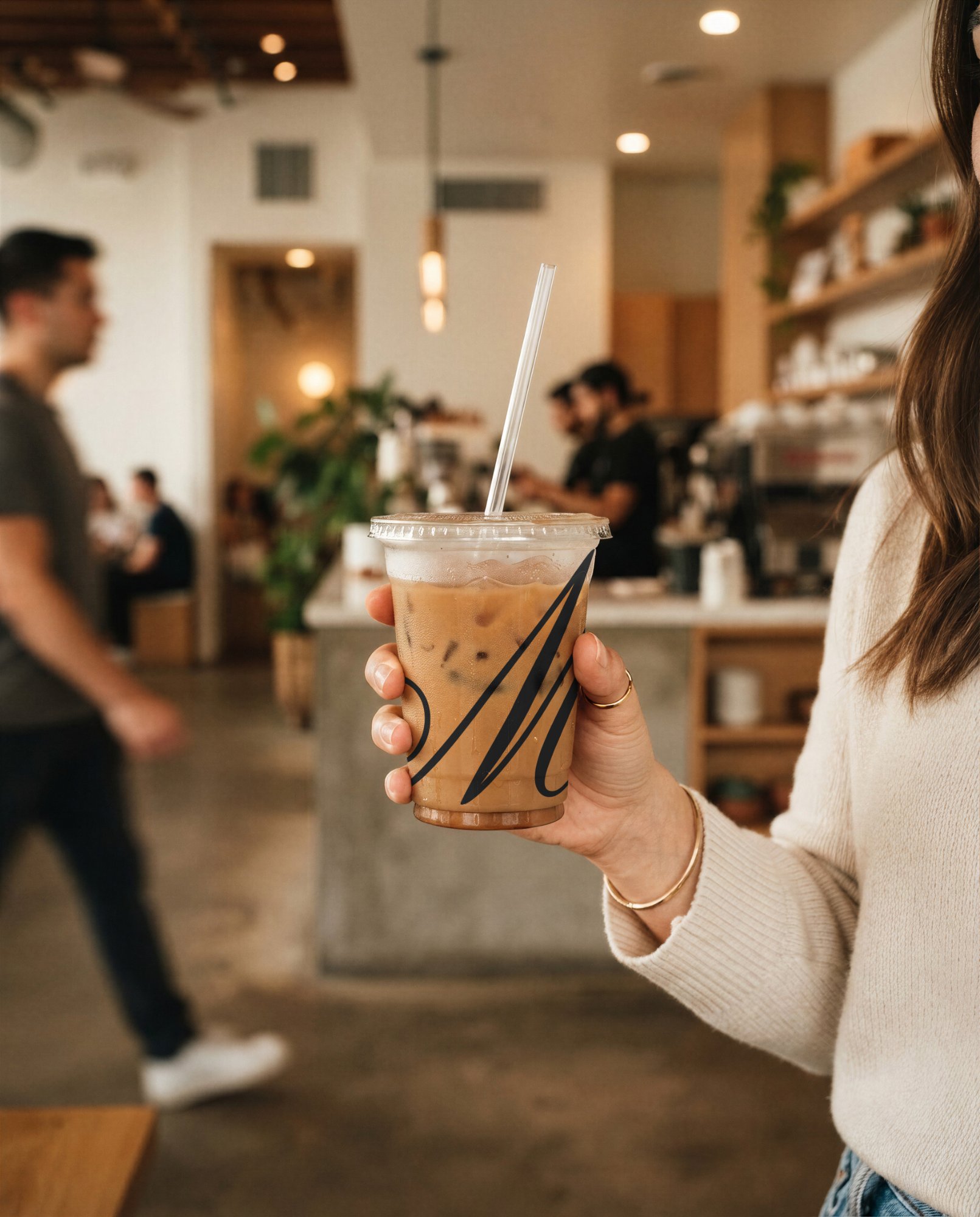 Iced Coffee Cup Mockup — Held in Hand, alternate color