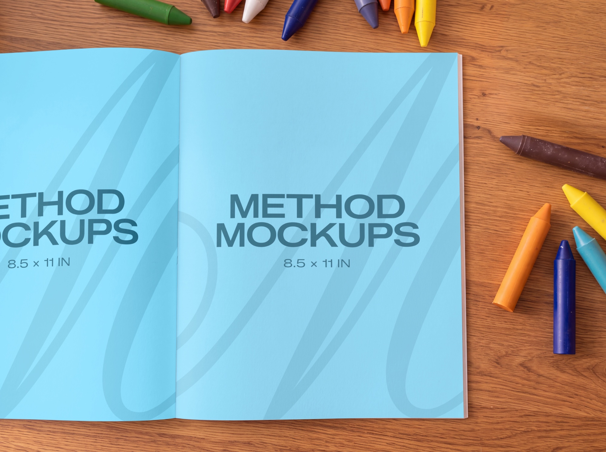 Kids Coloring Book Close Up Mockup, alternate color