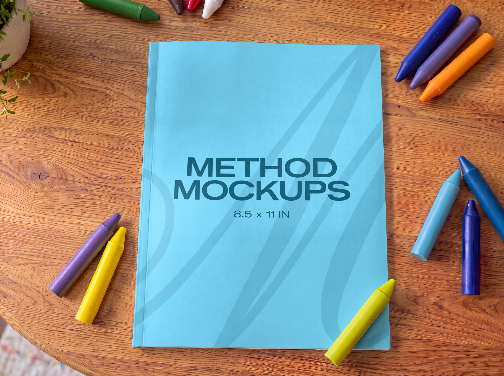 Kids Coloring Book Cover Mockup, alternate color