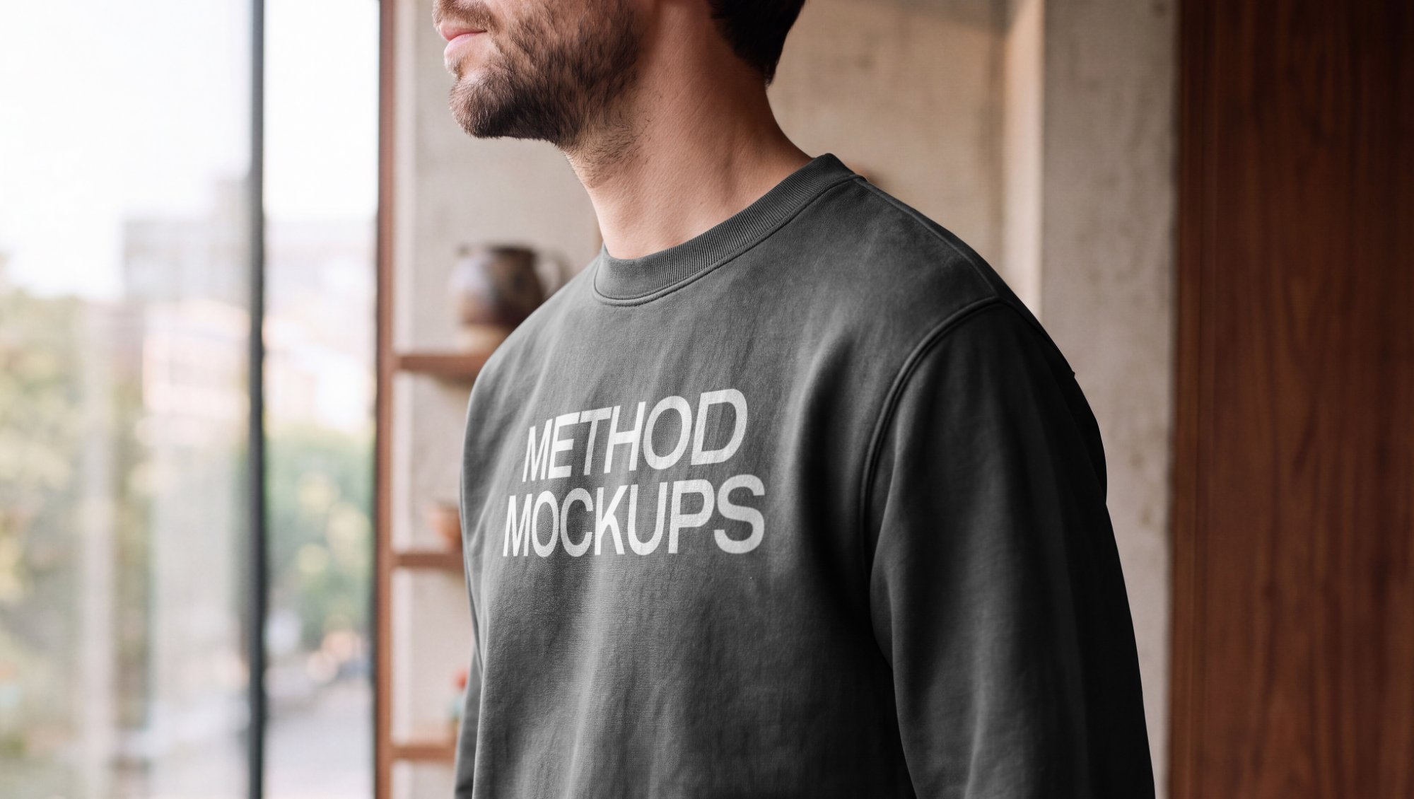 Crewneck Sweatshirt Mockup — Chest Detail