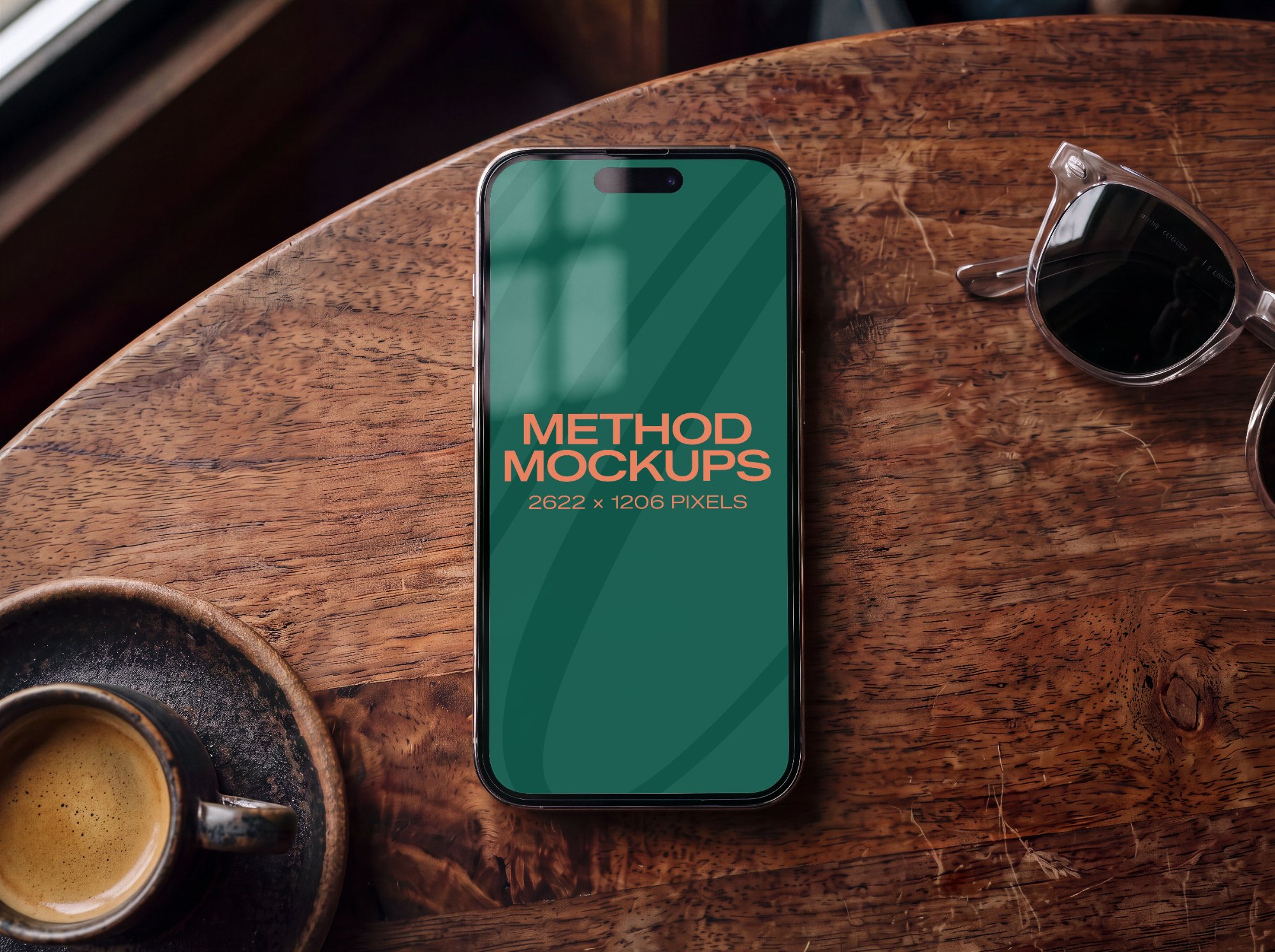 Moody Phone Mockup — Overhead View