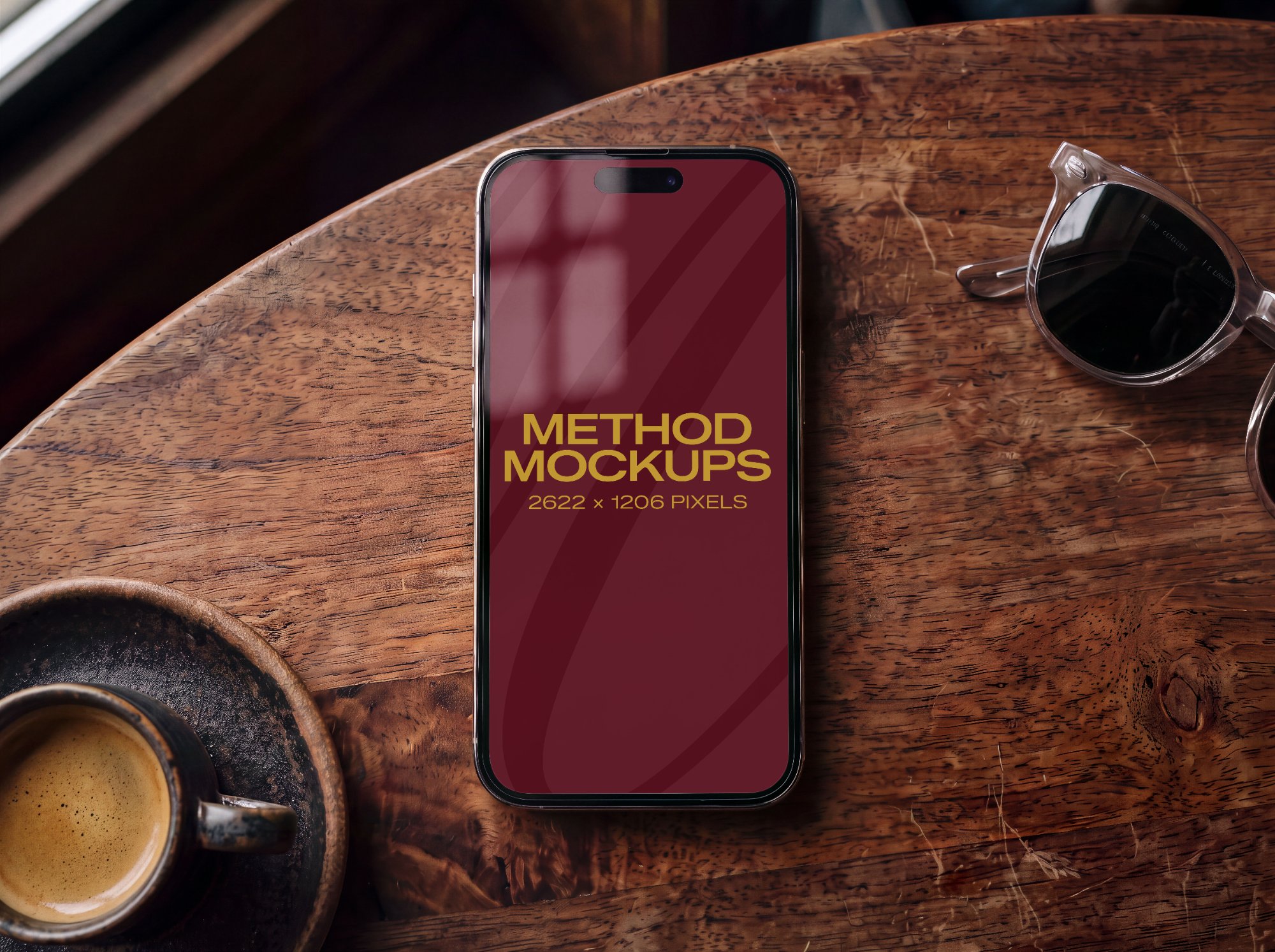 Moody Phone Mockup — Overhead View, alternate color