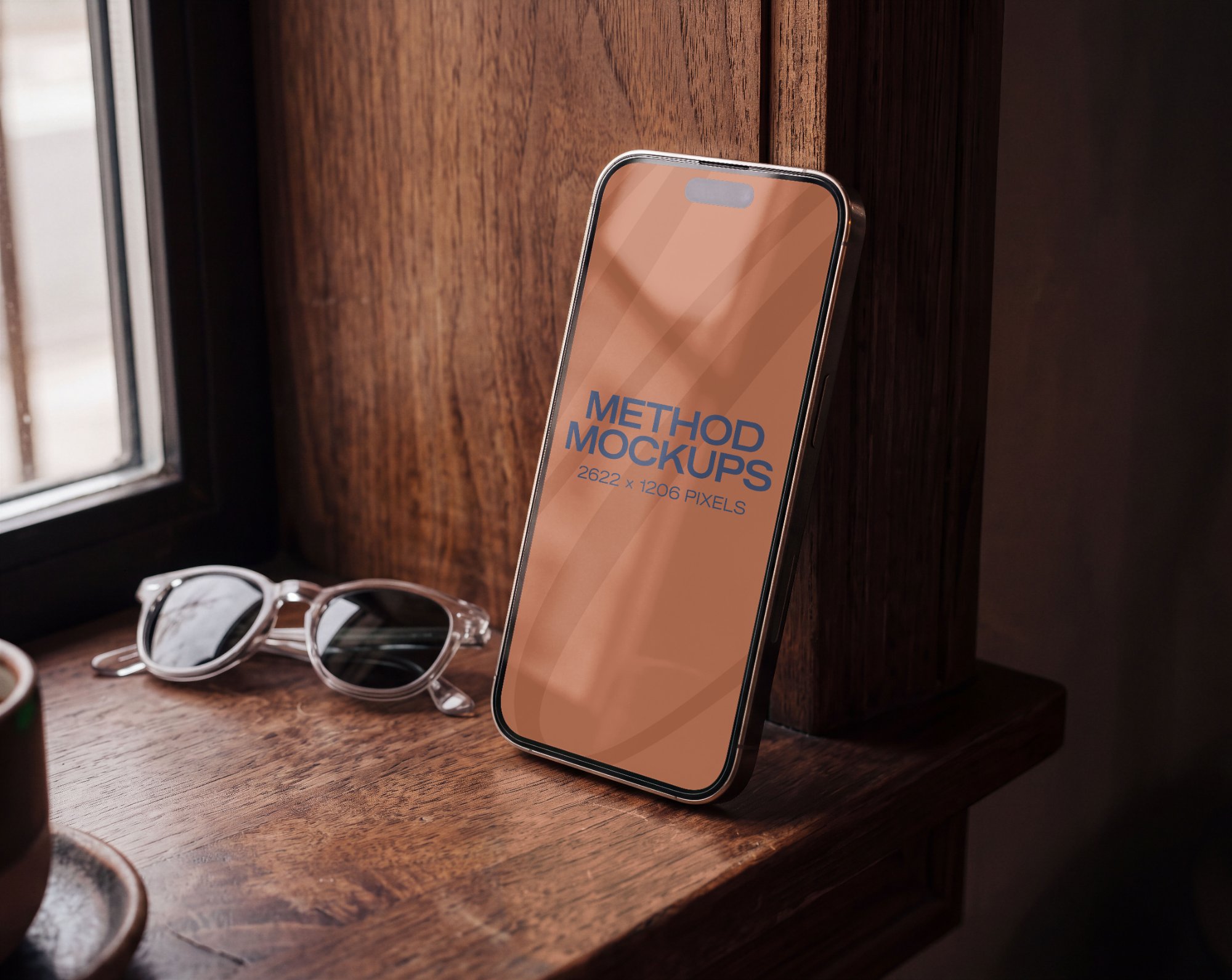 Smartphone Mockup on a Windowsill, alternate color