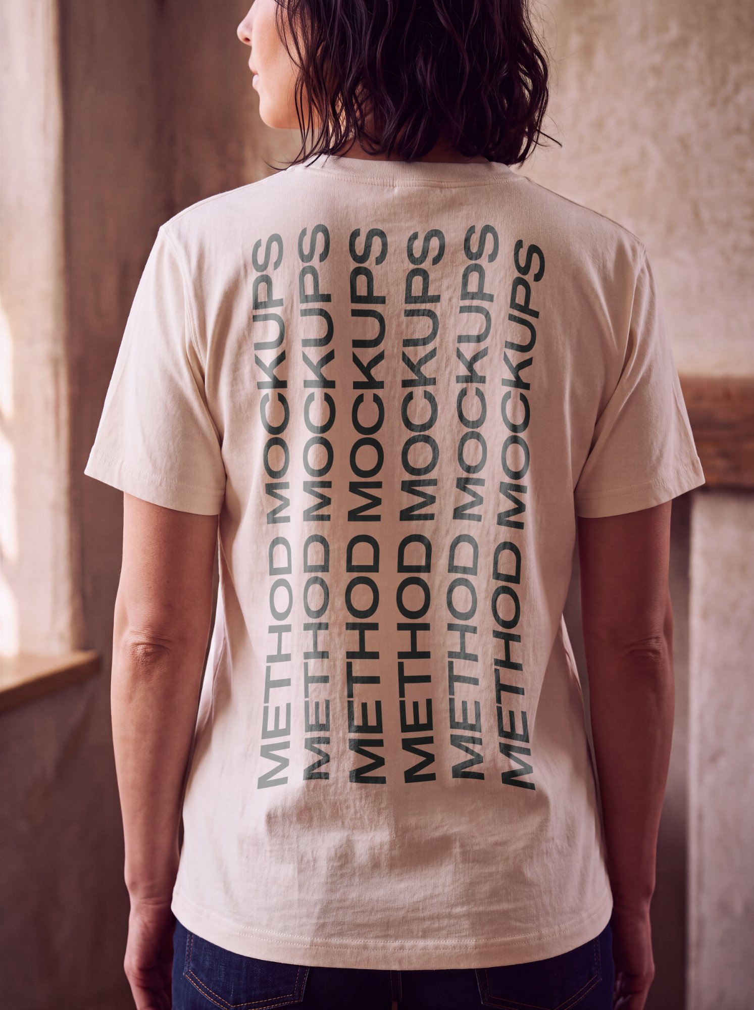 T-Shirt Mockup — Back View on Model