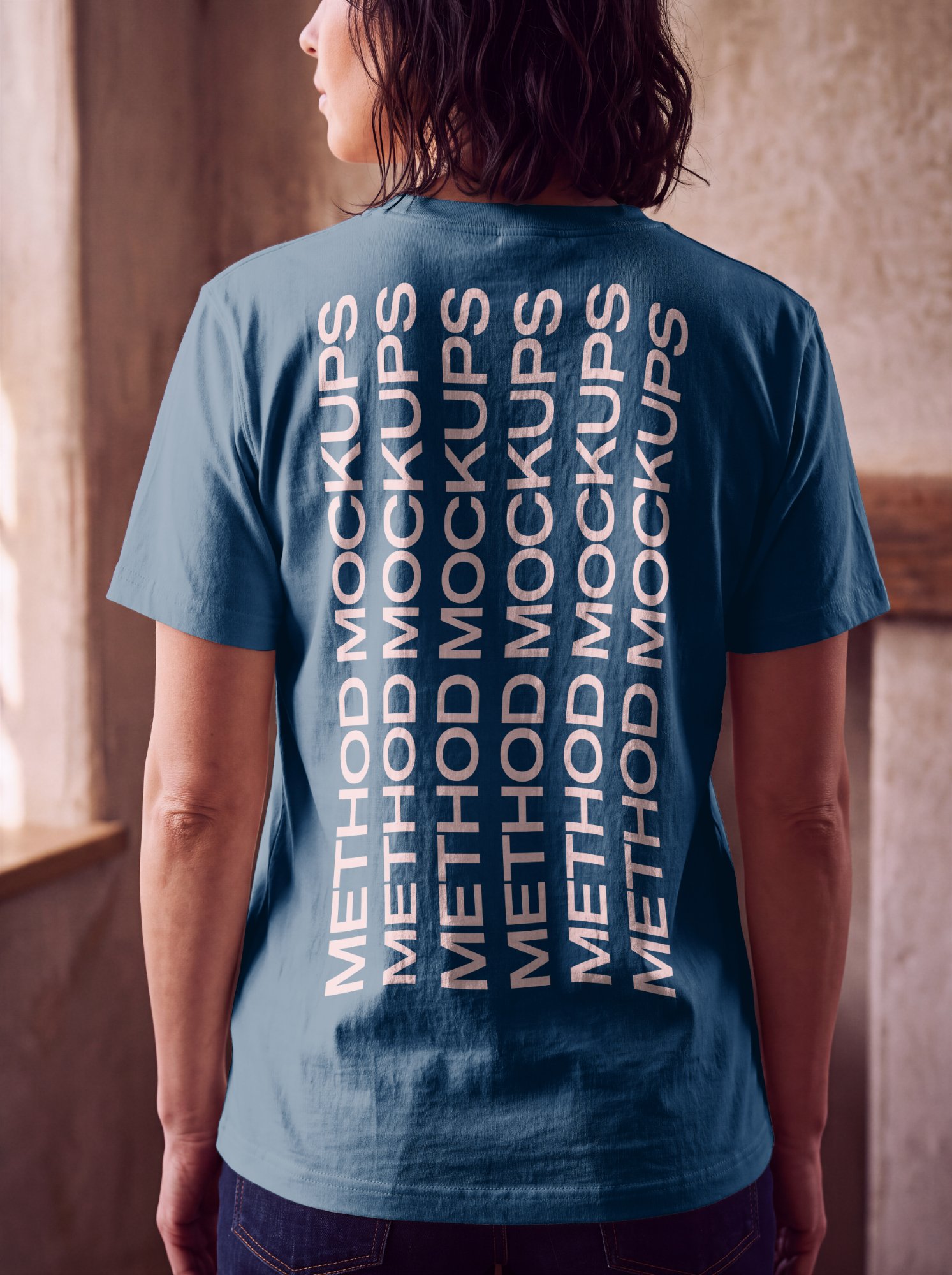 T-Shirt Mockup — Back View on Model, alternate color