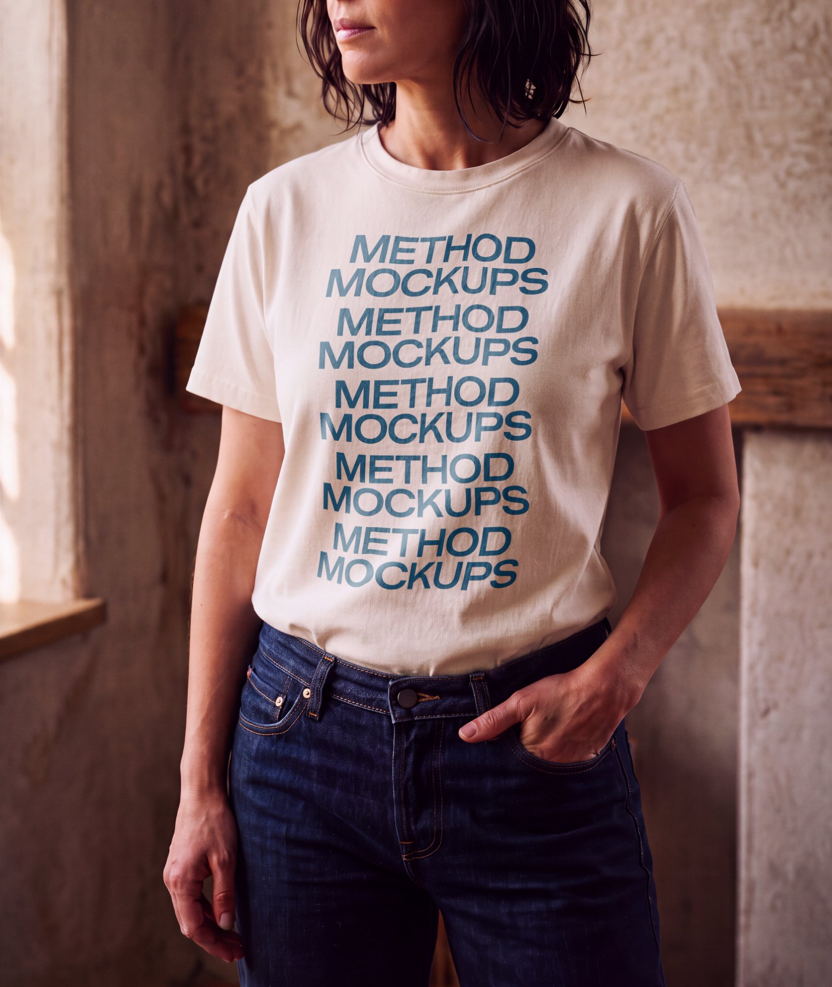 T-Shirt Mockup — Worn on Model